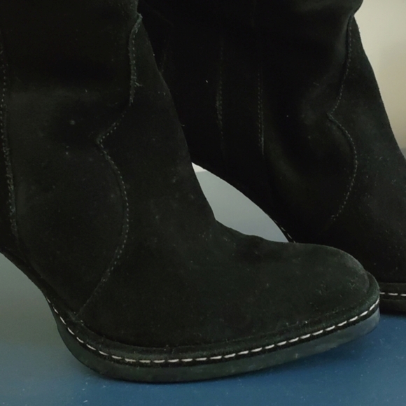 Via Spiga Black Suede Mid Calf Boot,  6.5 - Picture 5 of 11